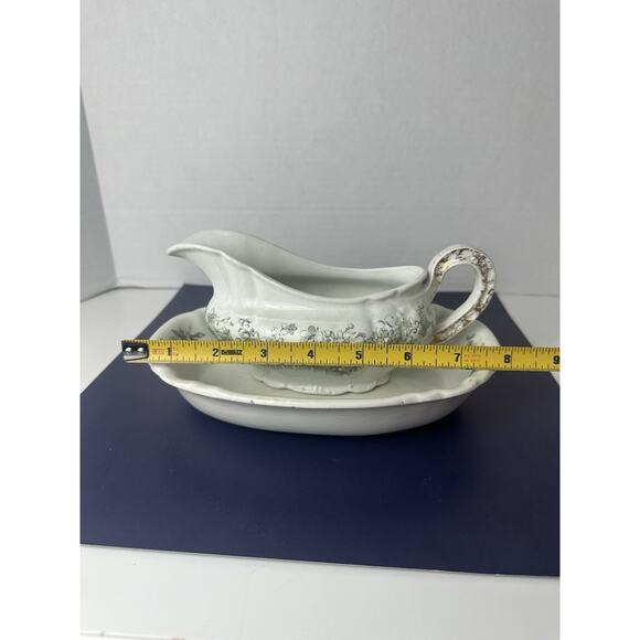 John Edwards Porcelaine de Terre Oval Serving Dish And Gravy Boat England - Picture 10 of 11